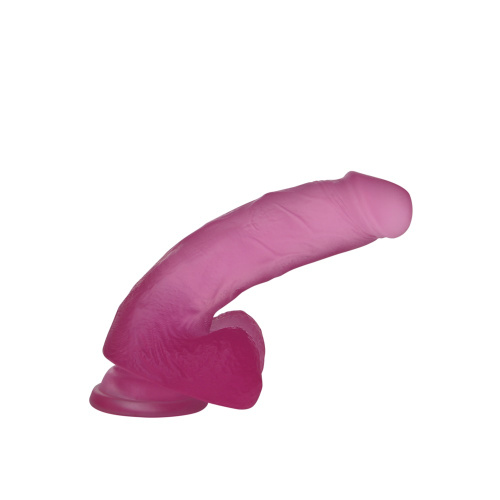 Розовый фаллос Jelly Studs Crystal Dildo Medium 18 см фото 8
