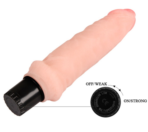 Телесный вибратор Realistic Cock 20 см фото 6