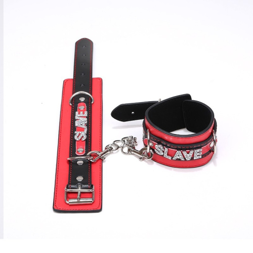 Наручники БДСМ красно-черные Slave фото 3