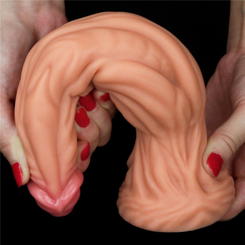 Фаллоимитатор с ярко выраженным рельефом Lovetoy Silicone Cock 25 см фото 4