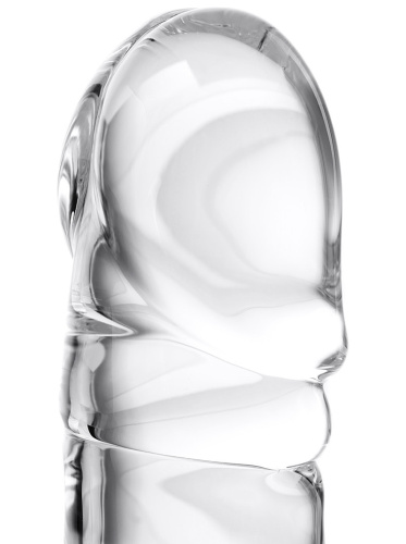 Реалистичный фаллос из прозрачного стекла Sexus Glass 20 см фото 5