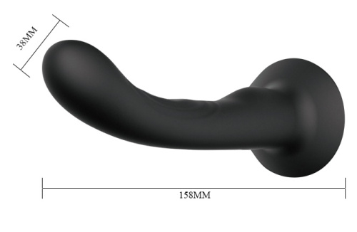 Изогнутый страпон черного цвета на трусиках Passionate Harness 16 см фото 7