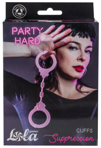 Силиконовые наручники Party Hard Suppression Pink фото 4