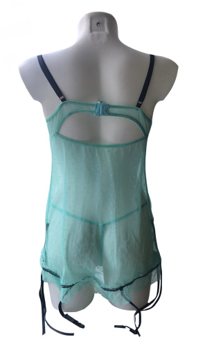 Бирюзовая сексуальная сорочка с пажами L/XXL фото 2