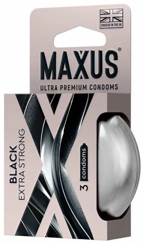 Утолщенные презервативы Maxus Extra Strong черные 3 шт фото 2