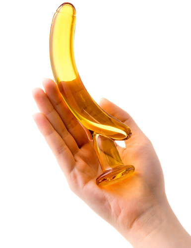 Изогнутый анальный стимулятор Банан из стекла фото 2