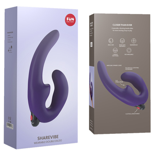 Страпон Fun Factory с вибрацией Sharevibe фиолетовый фото 11