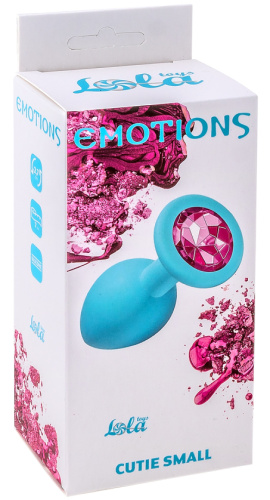 Анальная пробка Emotions Cutie Small Turquoise Pink Crystal фото 3