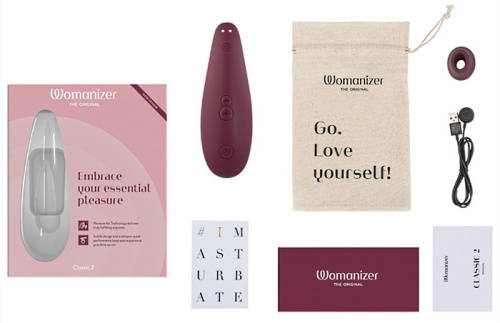 Бесконтактный клиторальный стимулятор Womanizer Classic 2 бордовый фото 8