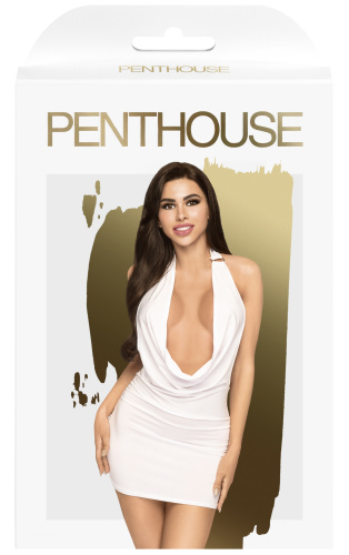 Белое мини-платье с глубоким вырезом Penthouse Heart Rob L/XL фото 3