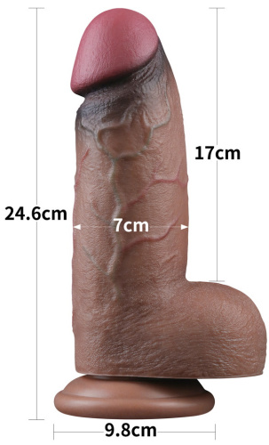 Темнокожий фаллос-гигант Dual Layered Silicone Cock XXL 25 см фото 6