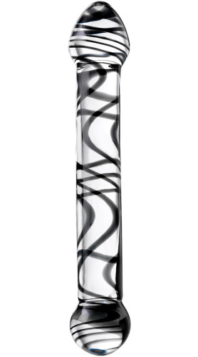 Двусторонний фаллос из стекла Sexus Glass 21 см фото 4