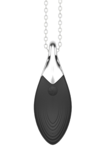 Кулон-вибростимулятор на серебряной цепочке Liberty Leaf Black фото 3
