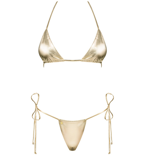 Мини-бикини Bella Vista золотого цвета OS фото 4