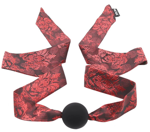 Черный силиконовый кляп-шар на ленте фото 3