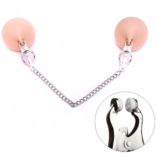 Серебряные клипсы на соски с цепочкой фото 2