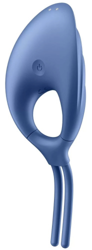 Эрекционное кольцо-лассо с вибрацией Satisfyer Swordsman синего цвета фото 4