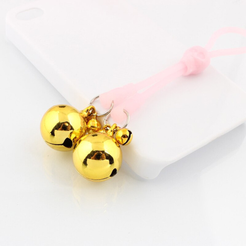 Розовые лассо для сосков с золотистыми бубенчиками фото 2