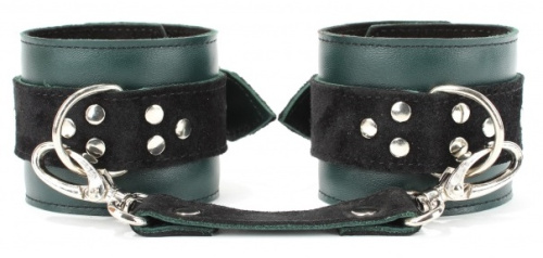Наручники из натуральной кожи изумруд фото 3
