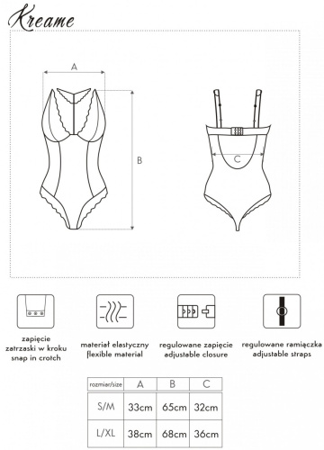 Черное полупрозрачное боди в горошек Kreame S/M фото 5