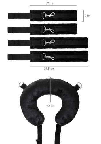 Фиксирующий бондаж на руки и ноги с подушкой под шею Anonymo фото 7