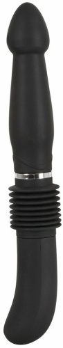 Анальный вибратор черного цвета с поступательными движениями Push It фото 3
