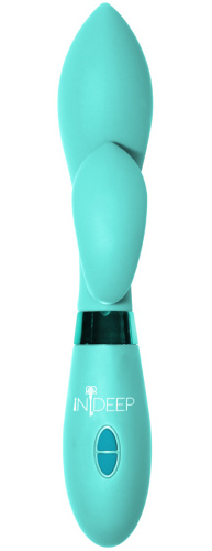 Вибратор с клиторальным стимулятором Indeep Gina Turquoise фото 2