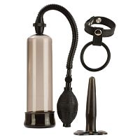 Помпа анал-плуг и кольцо Rock Hard