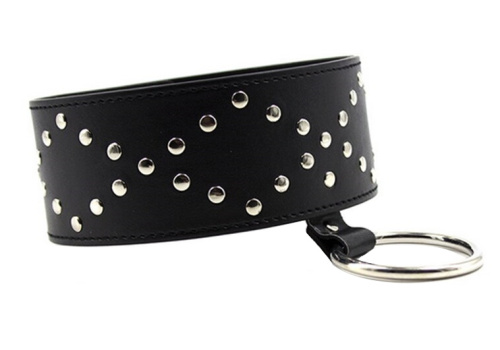 Ошейник с кольцом и заклепками фото 3