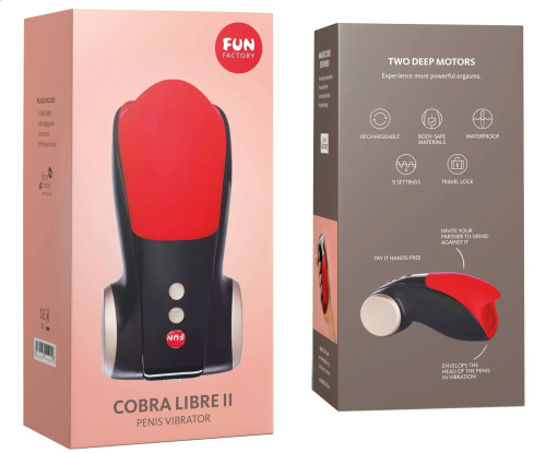 Мастурбатор Fun Factory Cobra Libre II красно-черный фото 9