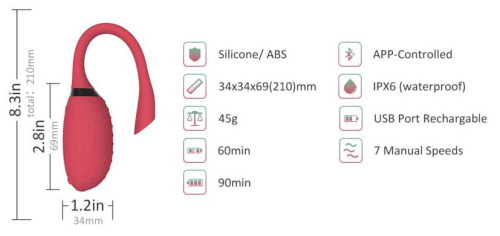 Смарт-вибратор и тренажер Кегеля Magic Motion Fugu красный фото 7