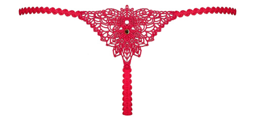 Красные трусики-стринги Hetea с аппликацией на попе S/M фото 4