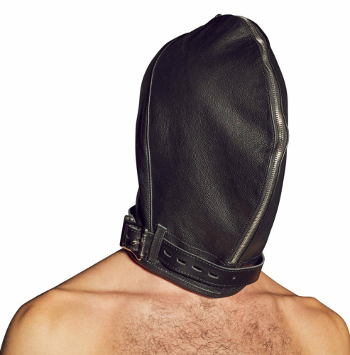 Двойная БДСМ маска из натуральной кожи Zado Fetish фото 3