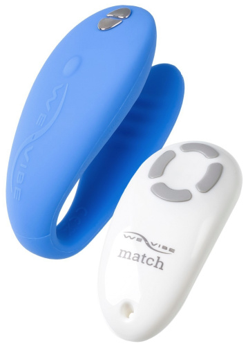 We-Vibe Match Вибромассажер голубой для пар с дистанционным пультом фото 4