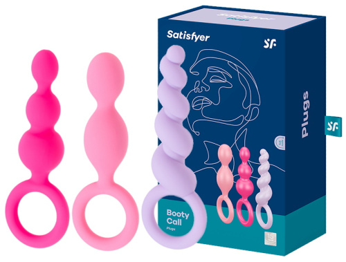 Набор разноцветных анальных стимуляторов Satisfyer Booty Call