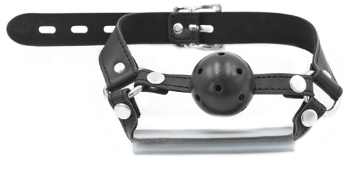 Двойной кляп-шар со сменным пластиковым трензелем фото 2