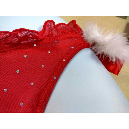 Красные трусики в горошек с помпонами фото 4