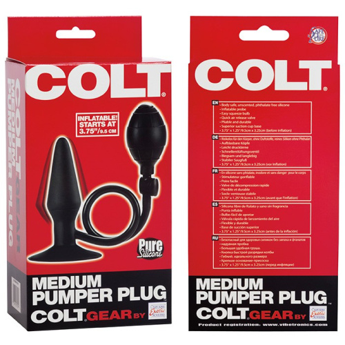 Силиконовая надувная анальная пробка средняя Colt фото 3