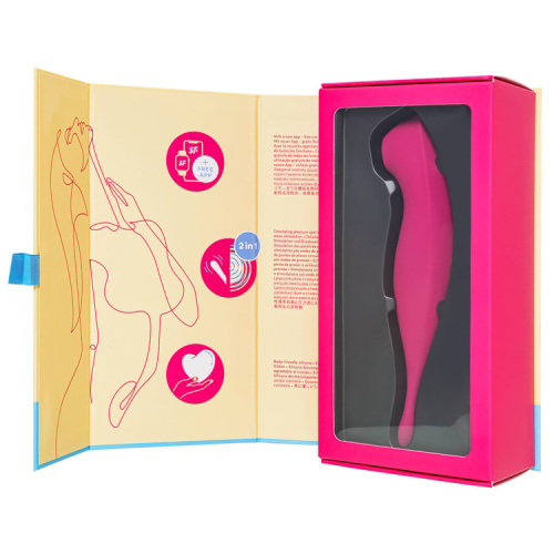 Вакуумный смарт-стимулятор с вибростимулирующим отростком Satisfyer Twirling Pro+ красный фото 10