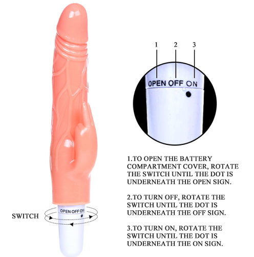 Тонкий вибратор с клиторальным стимулятором 21 см фото 5