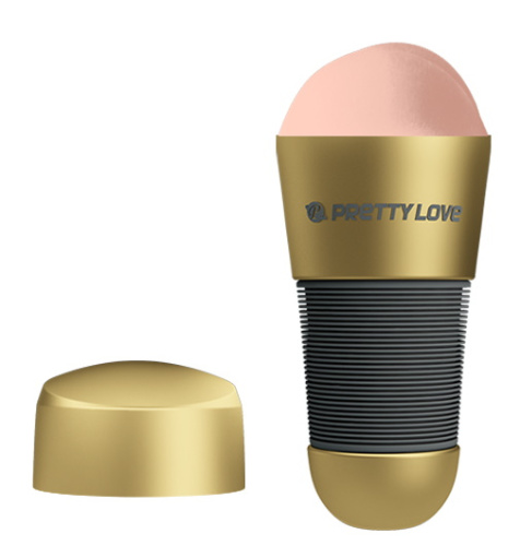 Мастурбатор-вагина в золотой колбе Pretty Love Kitty фото 5