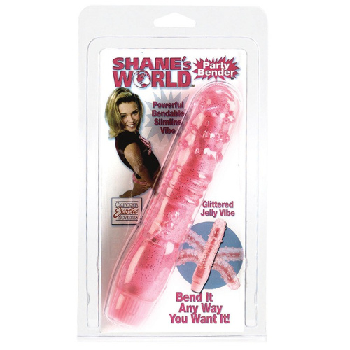 Гламурный вибратор с хребтом и блестками Party Bender фото 5