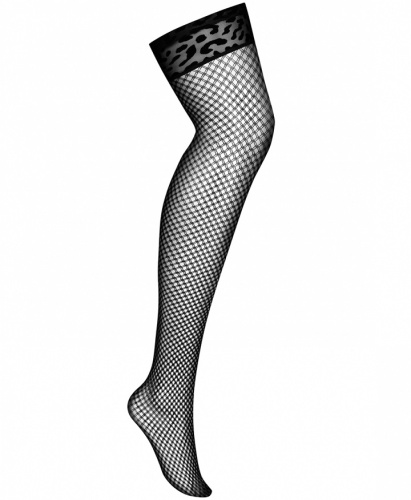 Черные чулки в сеточку и с леопардовым принтом Jagueria 4XL/5XL фото 3
