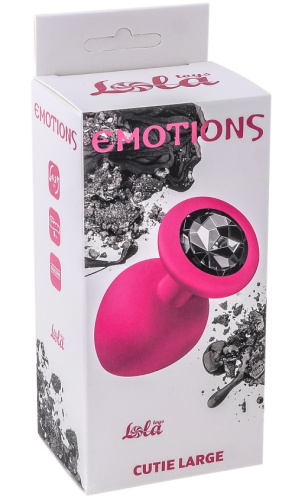 Анальная пробка Emotions Cutie Large Pink Black Crystal фото 3