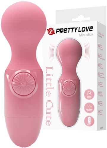 Компактный розовый вибромассажер Pretty Love Mini Stick