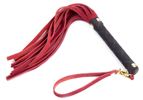 Компактная красно-черная плеть из замши 27 см фото 3