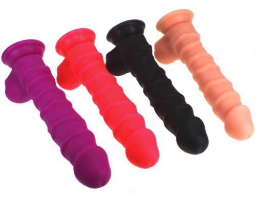 Рельефный фаллоимитатор телесного цвета X-Men 22 см фото 6