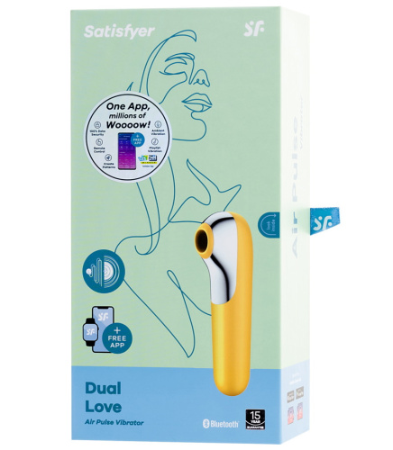 Клиторальный смарт-стимулятор с вибрацией Satisfyer Dual Love желтый фото 14
