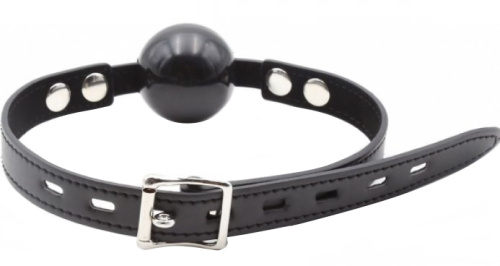 Силиконовый кляп-шар черного цвета фото 3