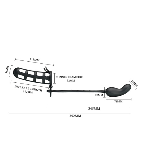 Насадка силиконовая Pretty Love с анальным вибростимулятором фото 8